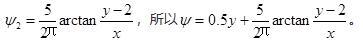 在速度v=0.5m／s的水平直线流中，在x轴上方2单位处放一强度为5m3／s的源流，此流动的流函数为（　　）。
