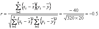 已知变量X和Y的协方差为-40，X的方差为320，Y的方差为20，其相关系数为（　　）。