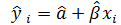 在一元线性方程的回归估计中，根据最小二乘准则，应选择使得（）最小。