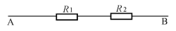 如图所示, 已知UAB为10V,在R1上的电压降U1为5V,电流IAB为5A,求R2上的电压降U2和电阻R2值符合下列选项的是()。