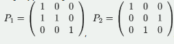 设为3阶矩阵，将的第2列加到第1列得矩阵，再交换的第2行与第3行得单位矩阵，记，，则A=（  ）