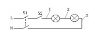图示的电路中，在开关S1和S2都合上后，可触摸的是（）。