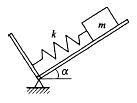 —弹簧质量系统，置于光滑的斜面上，斜面的倾角α可以在0°~90°间改变，则随α的增大系统振动的固有频率：