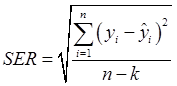 对一般的多元线性回归方程，其标准差表达为式中的k为（　　）。Ⅰ．方程中的参数个数Ⅱ．自变量数加一Ⅲ．一元线性回归方程中k＝2Ⅳ．二元线性回归方程中k＝2