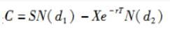 采用布莱克一斯科尔斯模型对欧式看涨期权定价，其公式是公式中的符号x代表（　　）。