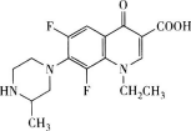 洛美沙星结构如下：对该药进行人体生物利用度研究，采用静脉注射与口服给药方式，给药剂量均为400mg，静脉给药和口服给药的AUC分别为40(μg·h)／ml和36(μg·h)／ml。根据喹诺酮类抗菌药构