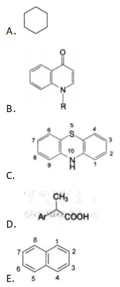下列化学骨架名称为喹啉酮环