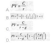 下列公式中，属于期初年金现值公式的是(　　)。